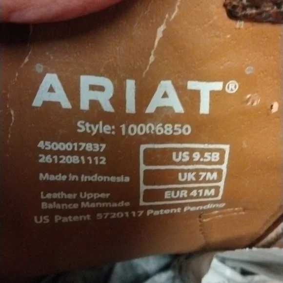 Ariat Brown Leather Rhinestone Boots size 9.5 - Picture 15 of 15